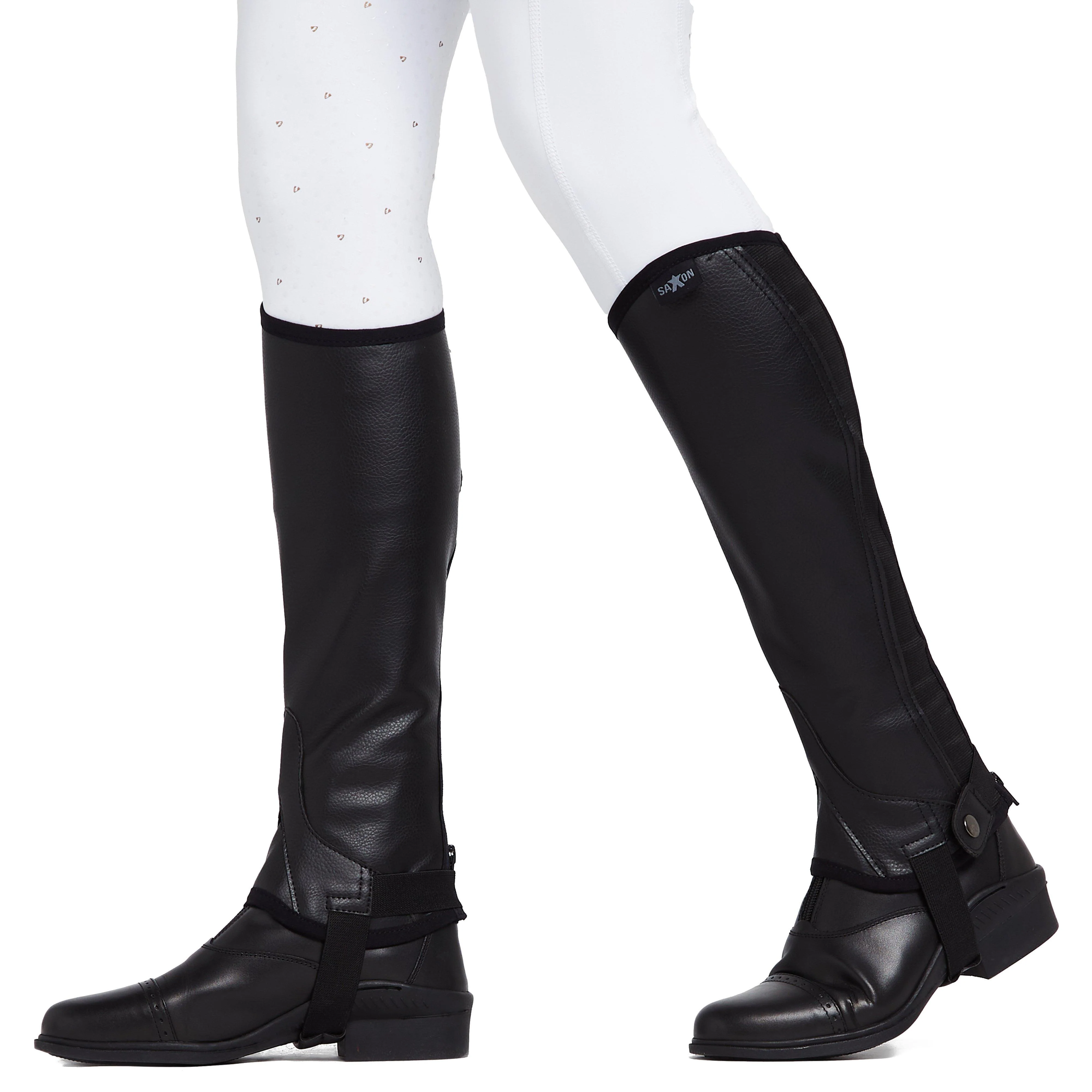 Adults Equileather Half Chaps Black - Image 6