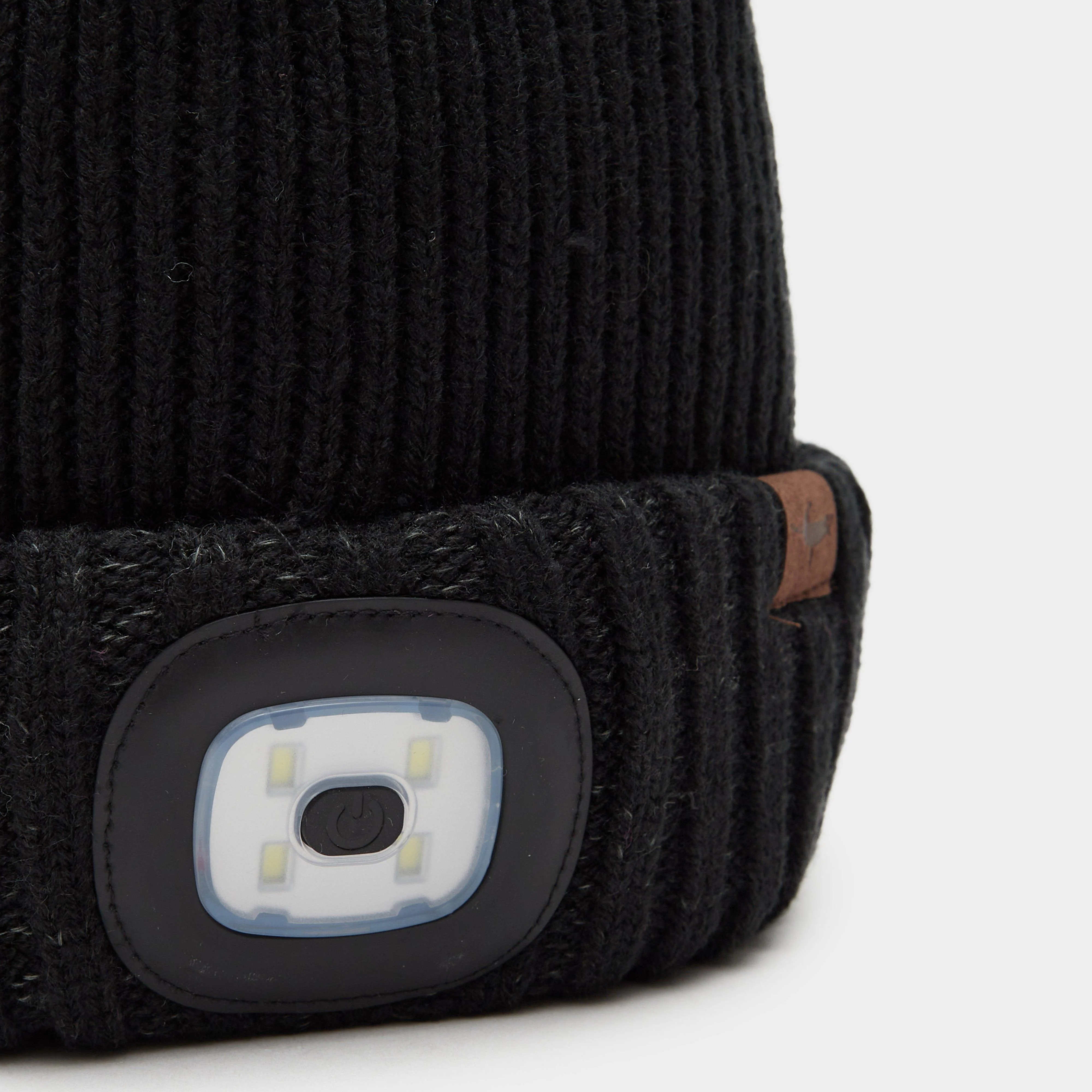 Waterproof Cold Weather LED Roll Cuff Beanie Hat Black - Image 3