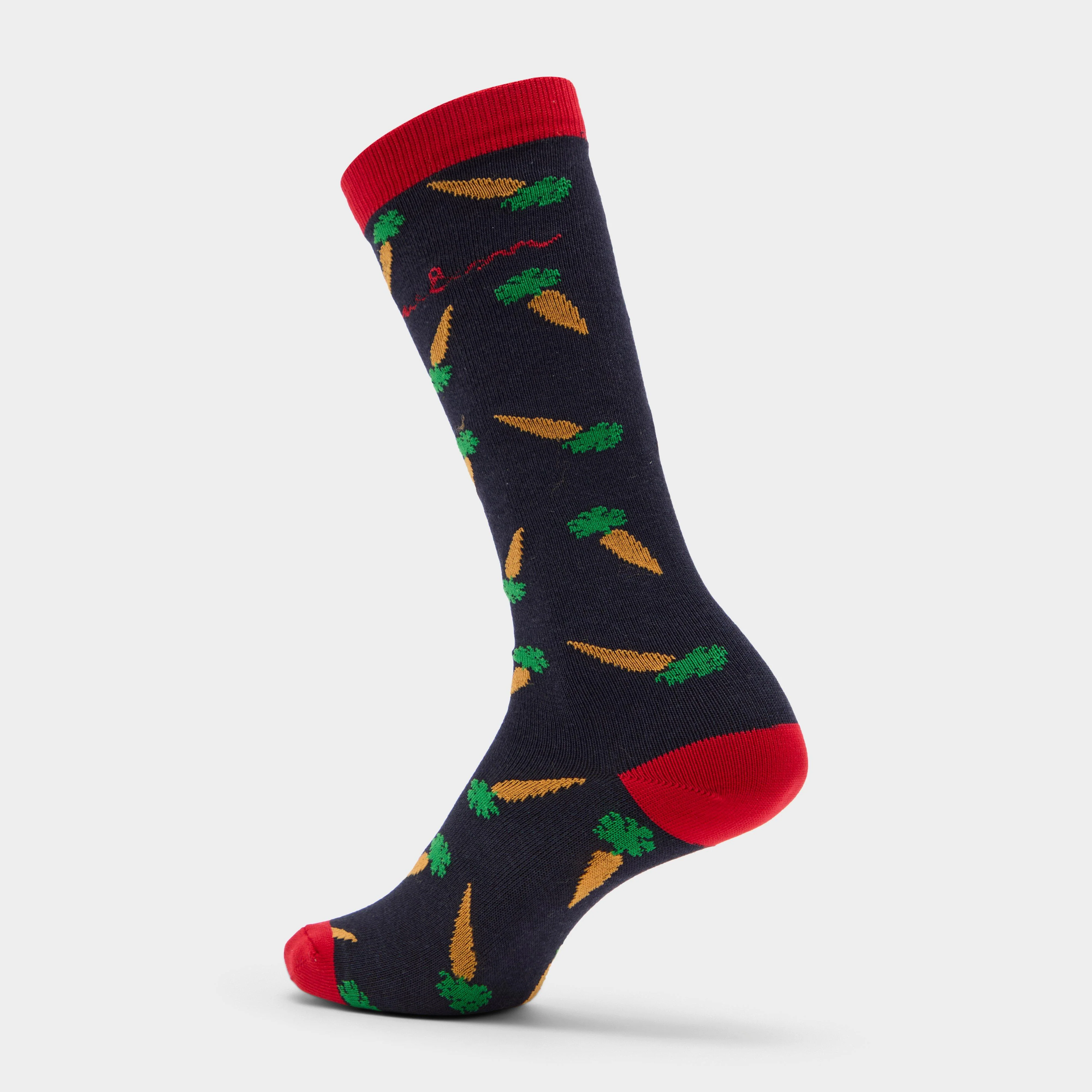 Kids Winnie & Me Socks Navy/Red Carrots - Image 2
