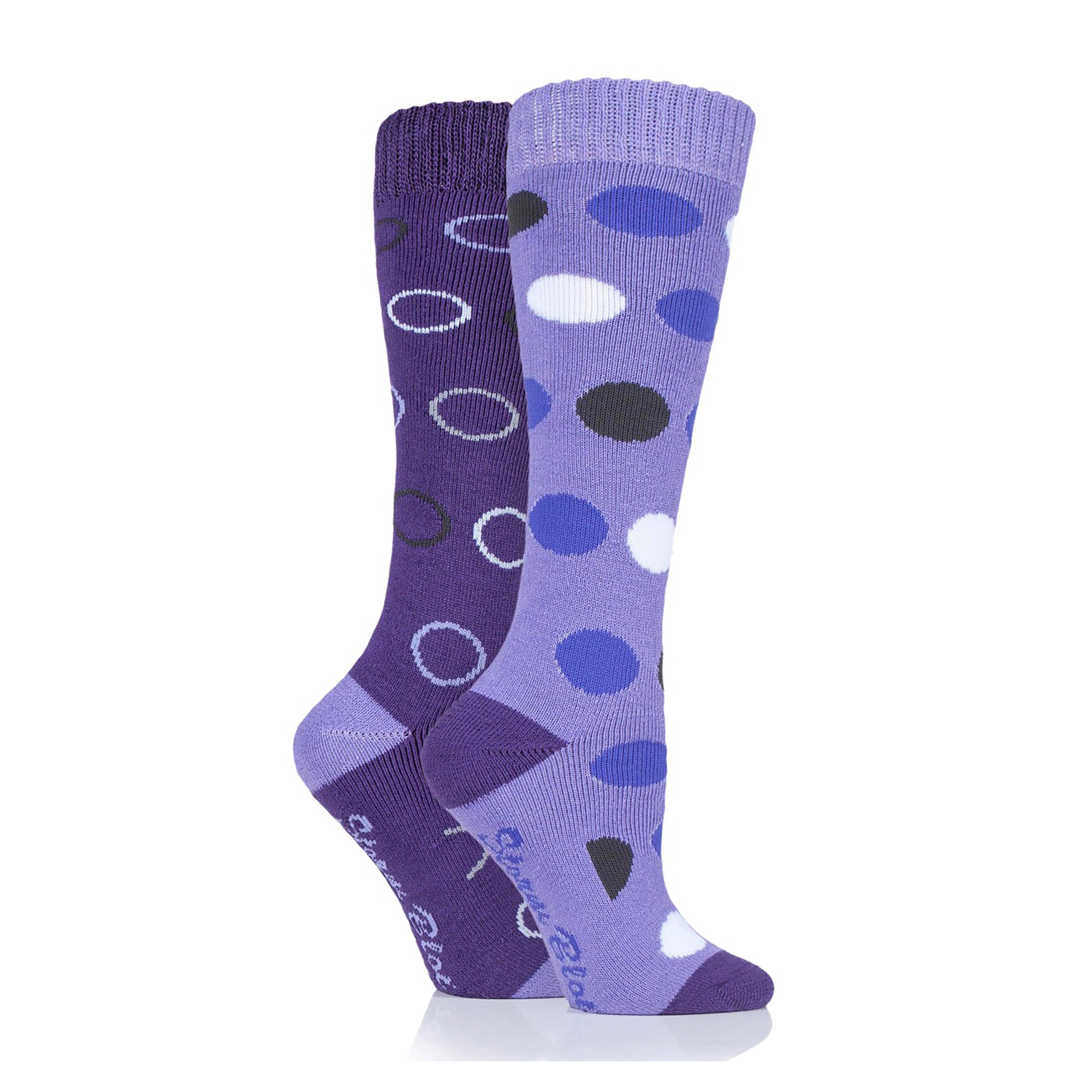 Ladies Beverly Midweight Socks 2 Pack Purple - Image 2