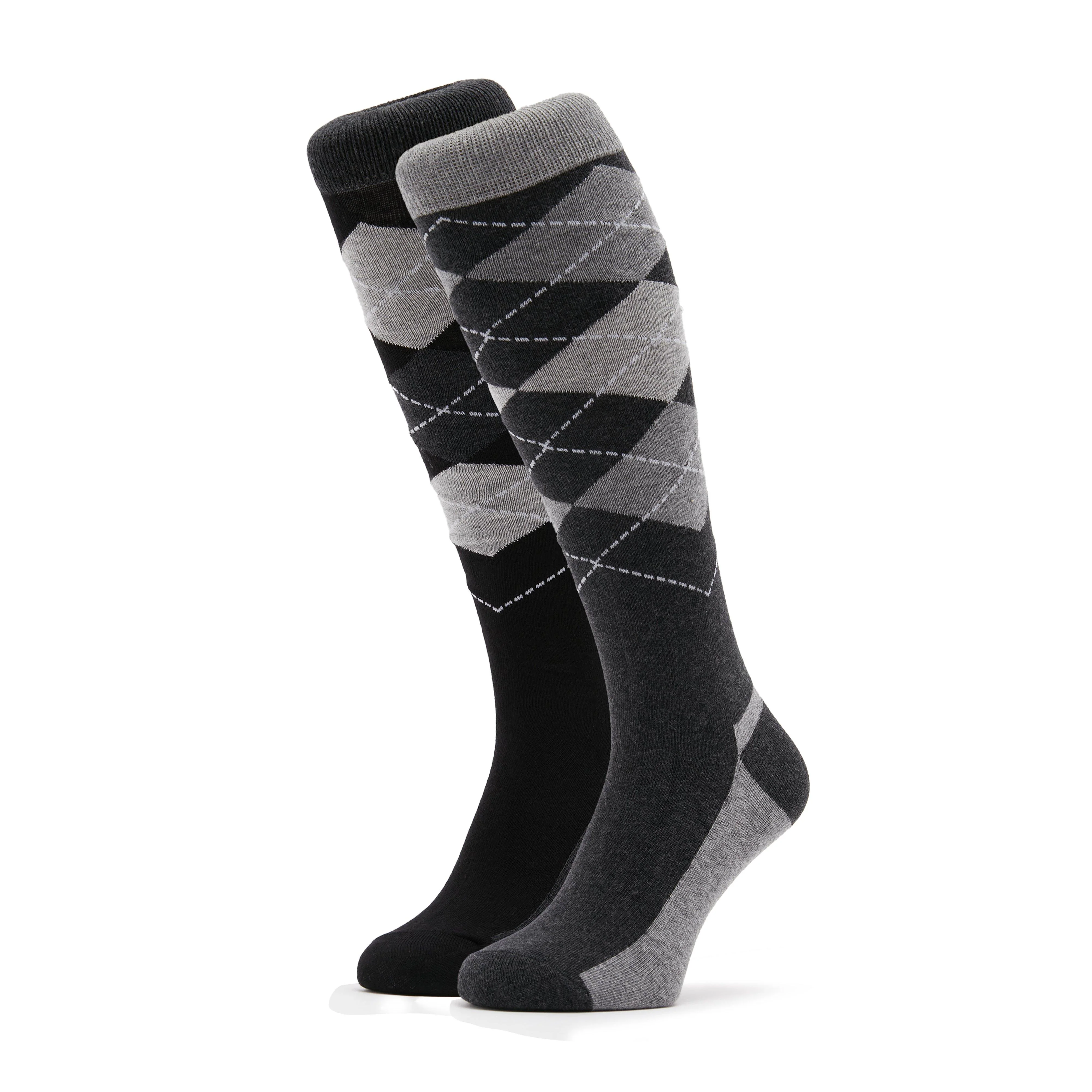 StormBloc® Equestrian Ladies Argyle Socks 2 Pack Black - Image 6