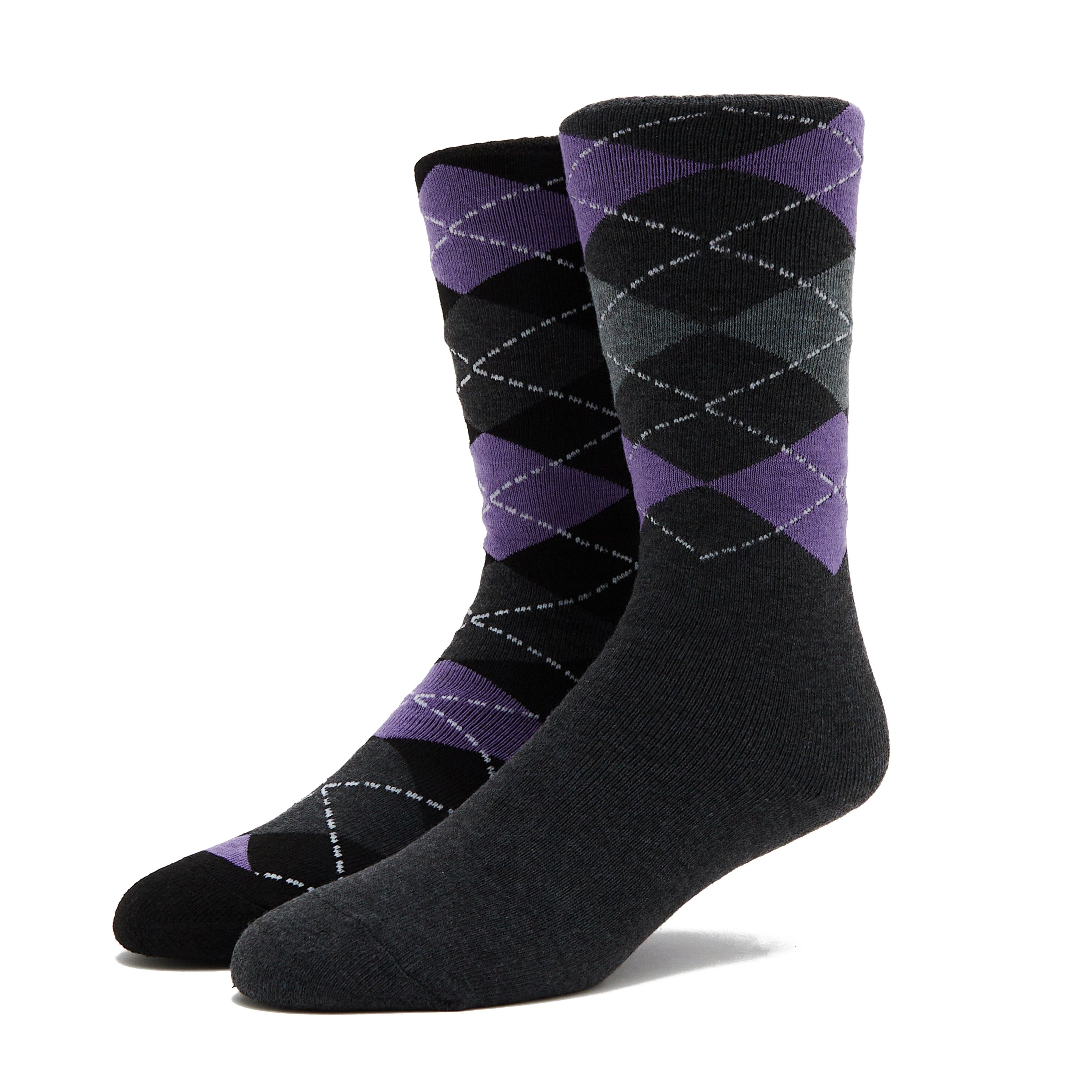Womens Midweight Argyle Lingfield 2 Pack Socks Charcoal/Black - Image 5