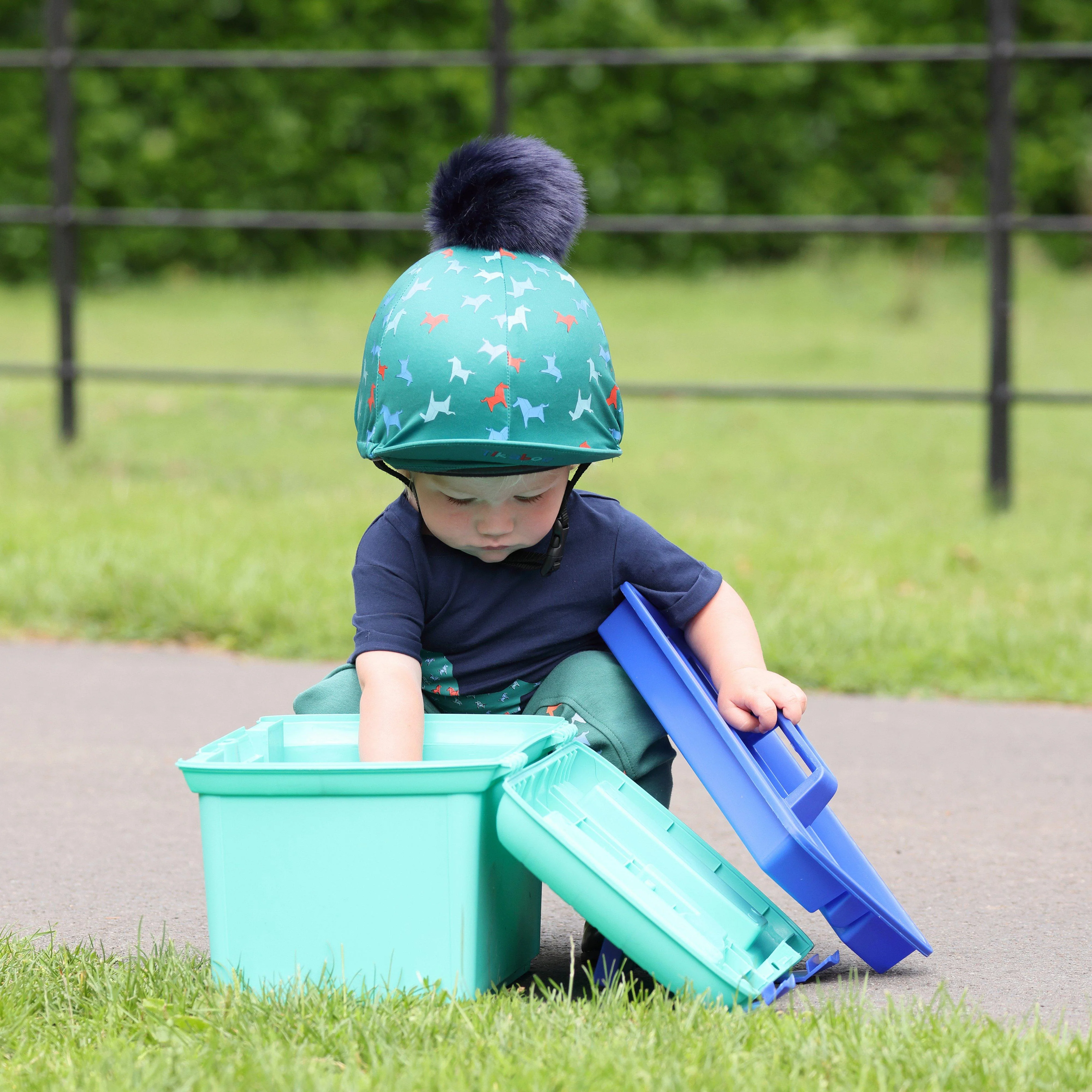 Kids Hat Cover Green Horse - Image 3