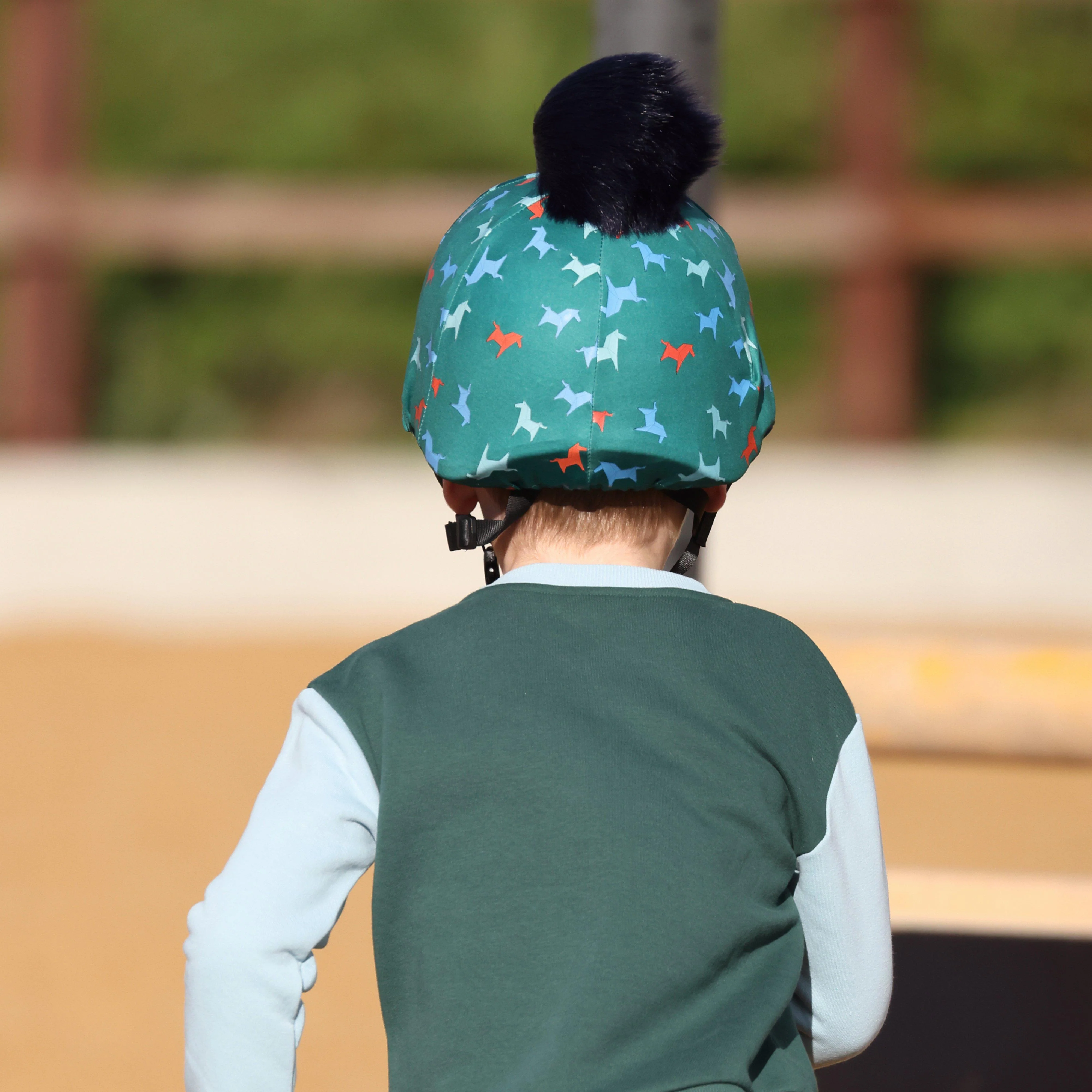 Kids Hat Cover Green Horse - Image 4
