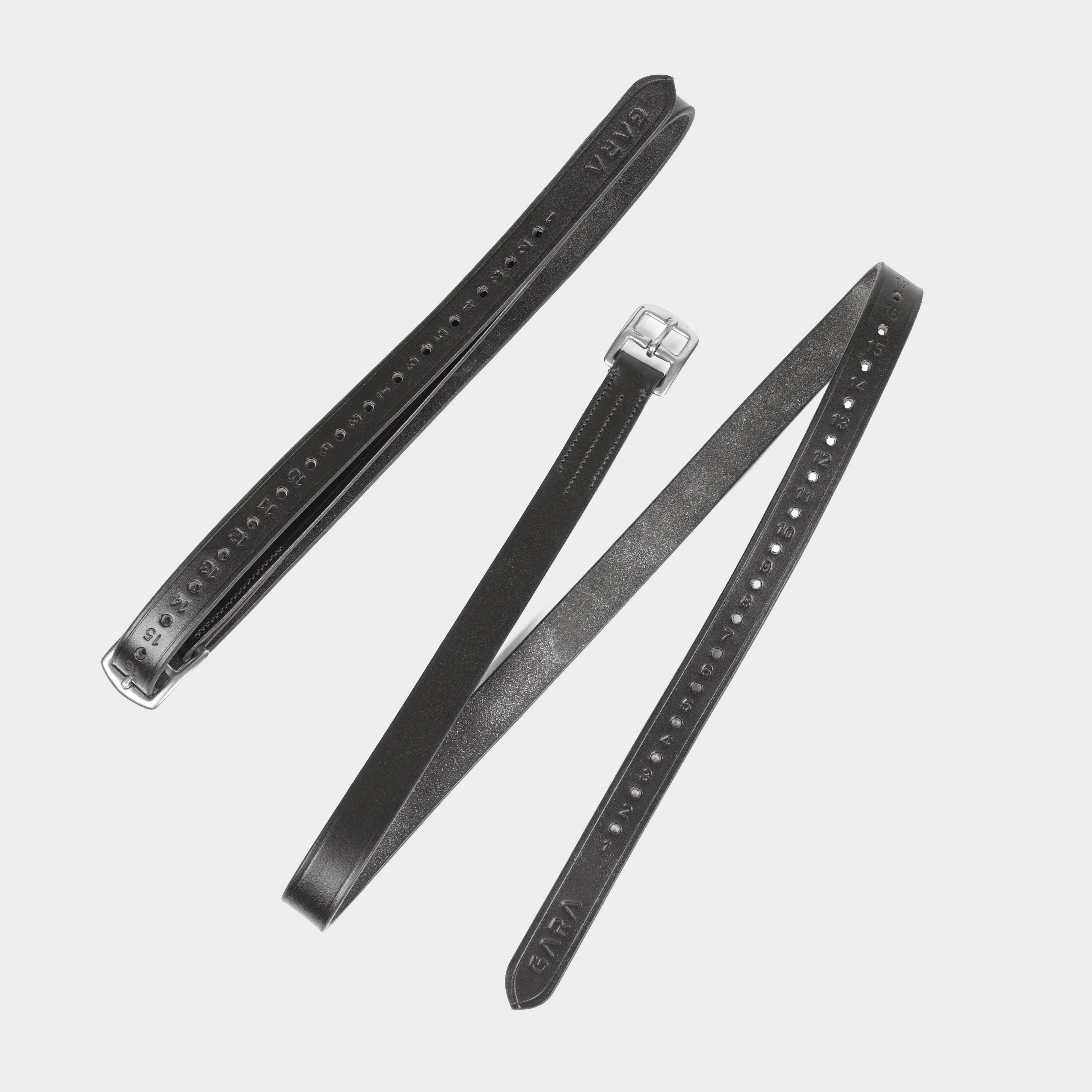 GARA Stirrup Leathers Black - Image 3