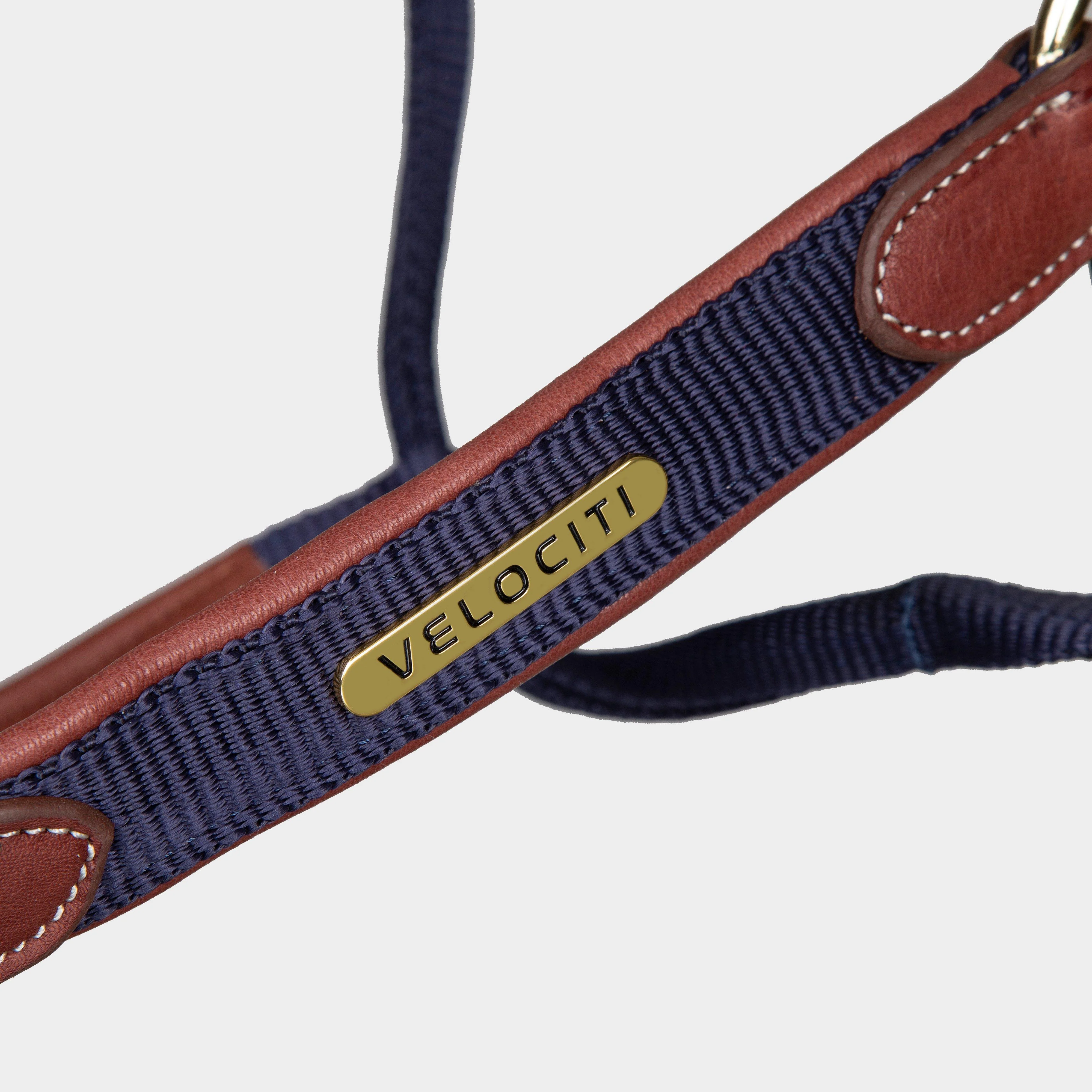 Lusso Padded Leather Headcollar Navy - Image 2