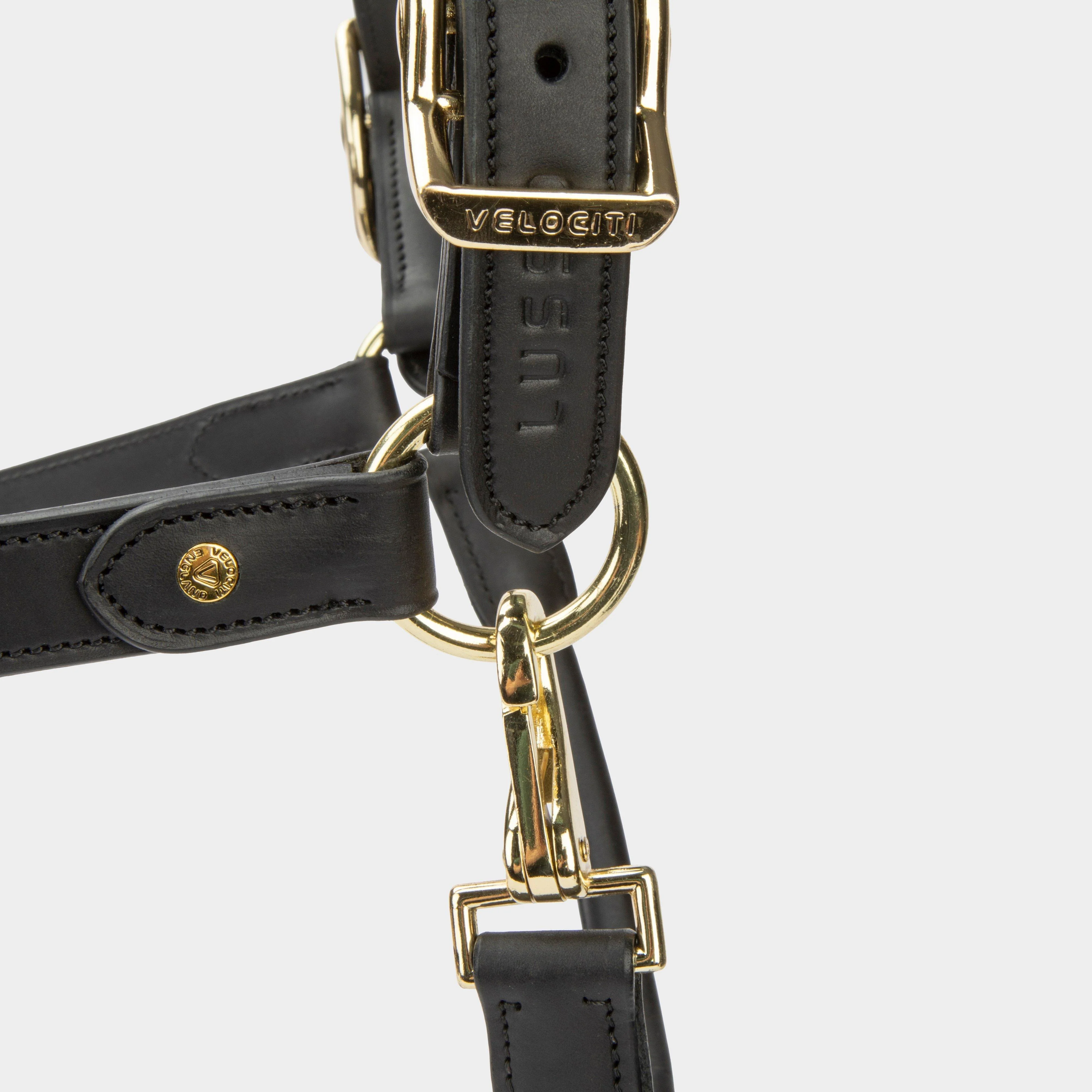 Lusso Soria Control Leather Headcollar Black - Image 3