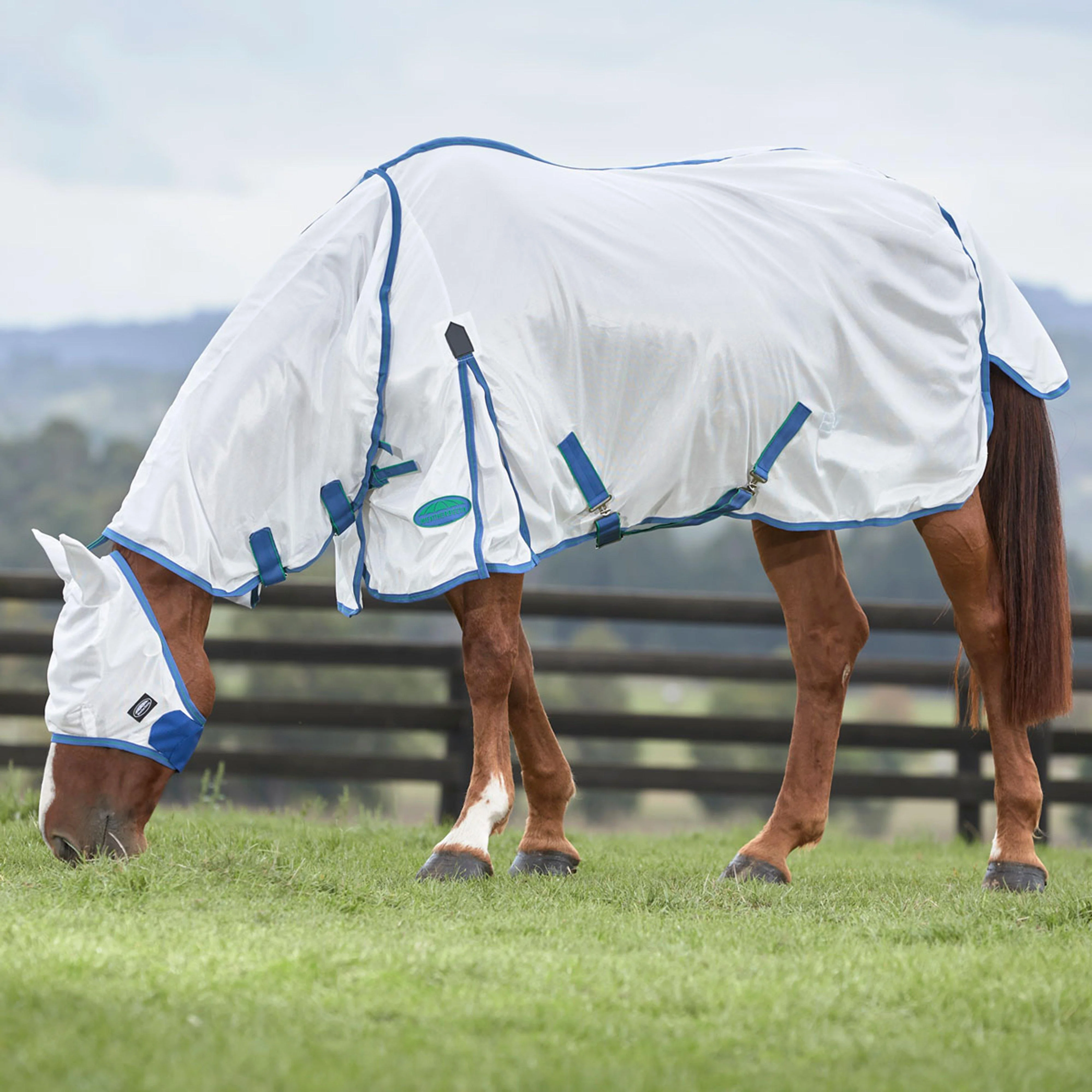 ComFiTec Essential Mesh II Combo Neck Fly Rug White/Delft Blue/Mint - Image 3