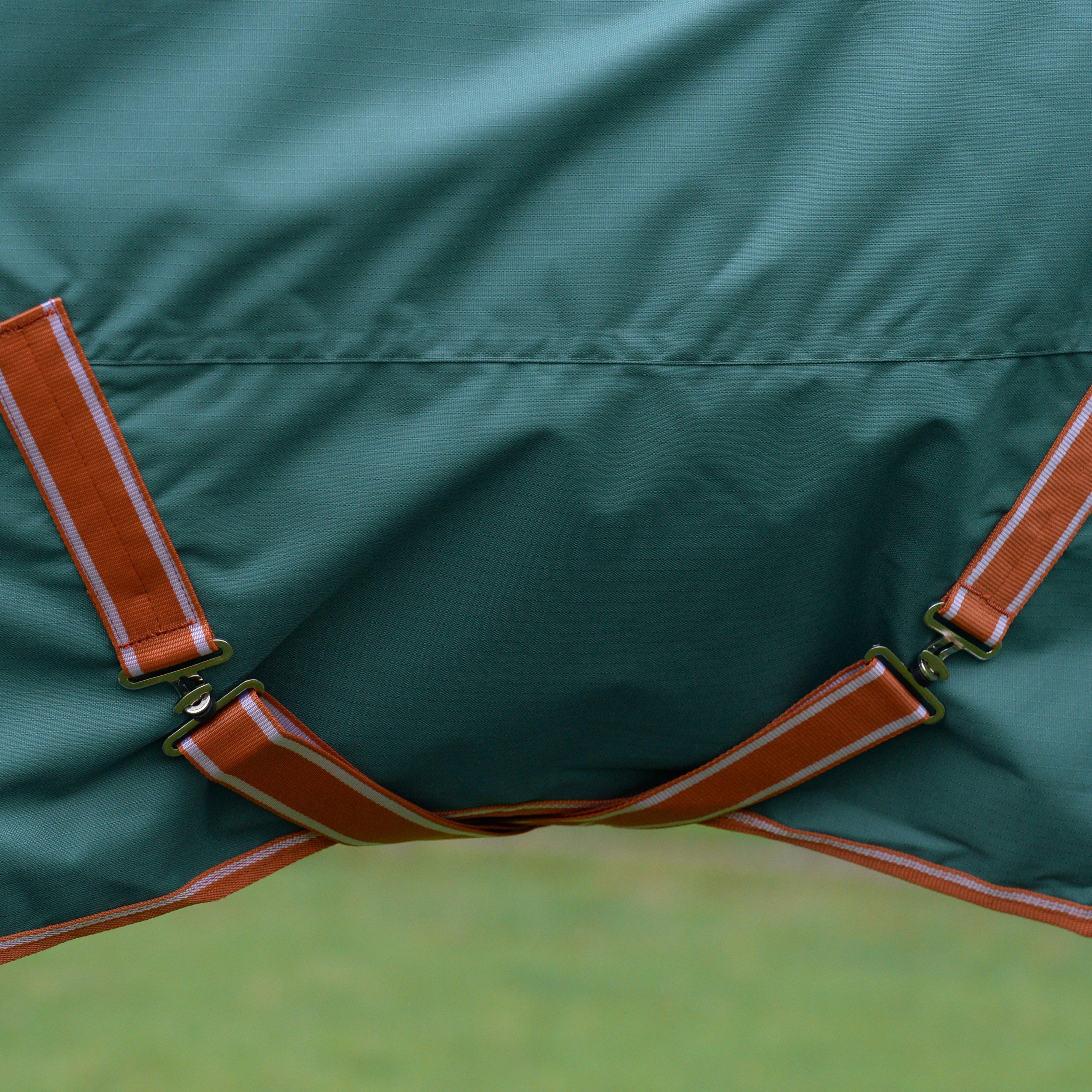 ComFiTec Tyro Combo Neck 50g Lite Plus Turnout Rug Green/Burnt Orange/White - Image 6
