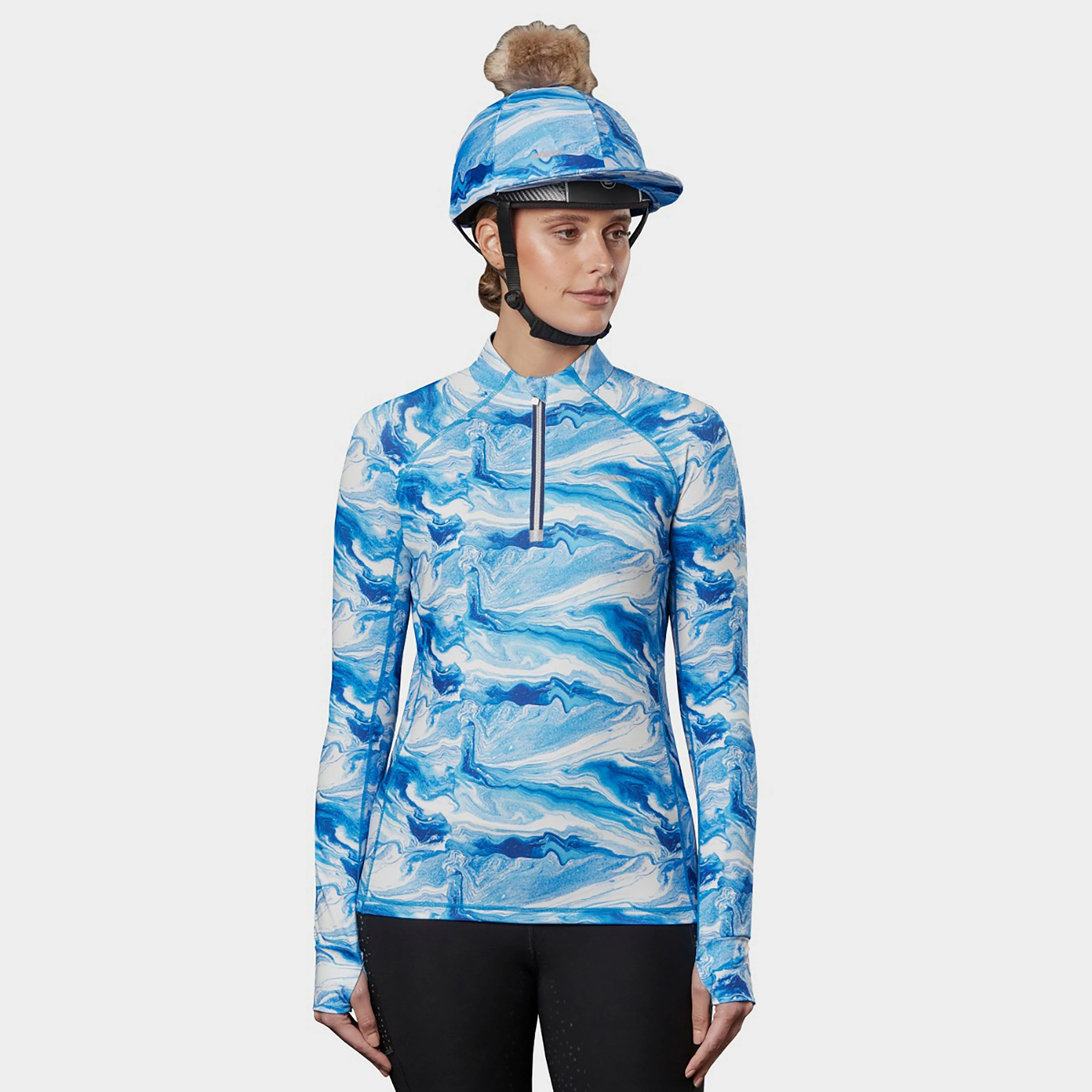 Long Sleeve Ruby Marble Top Blue Swirl Marble - Image 3