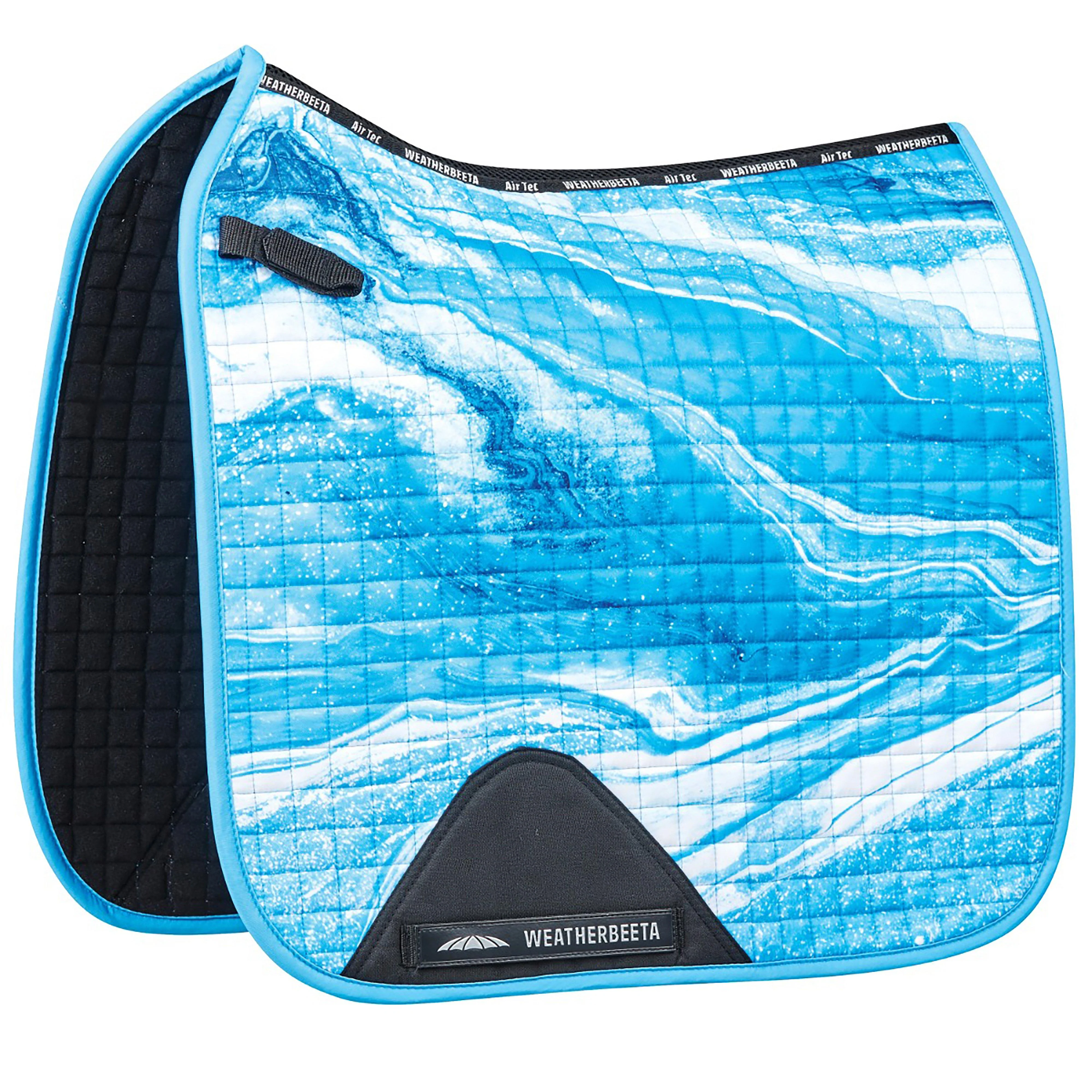 Prime Marble Dressage Saddle Pad Blue Swirl Marble Print - Image 2
