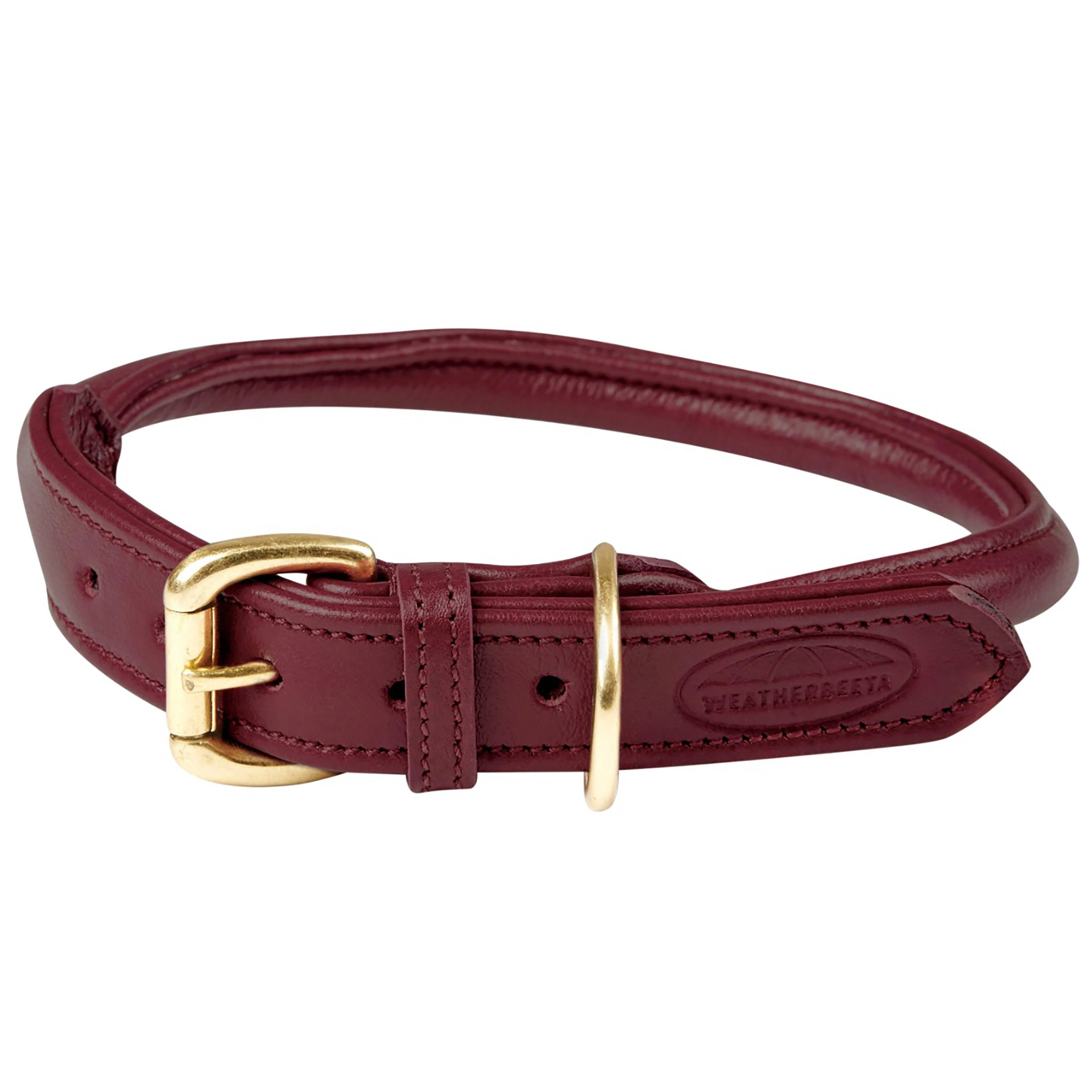 Rolled Leather Collar Maroon - Image 3