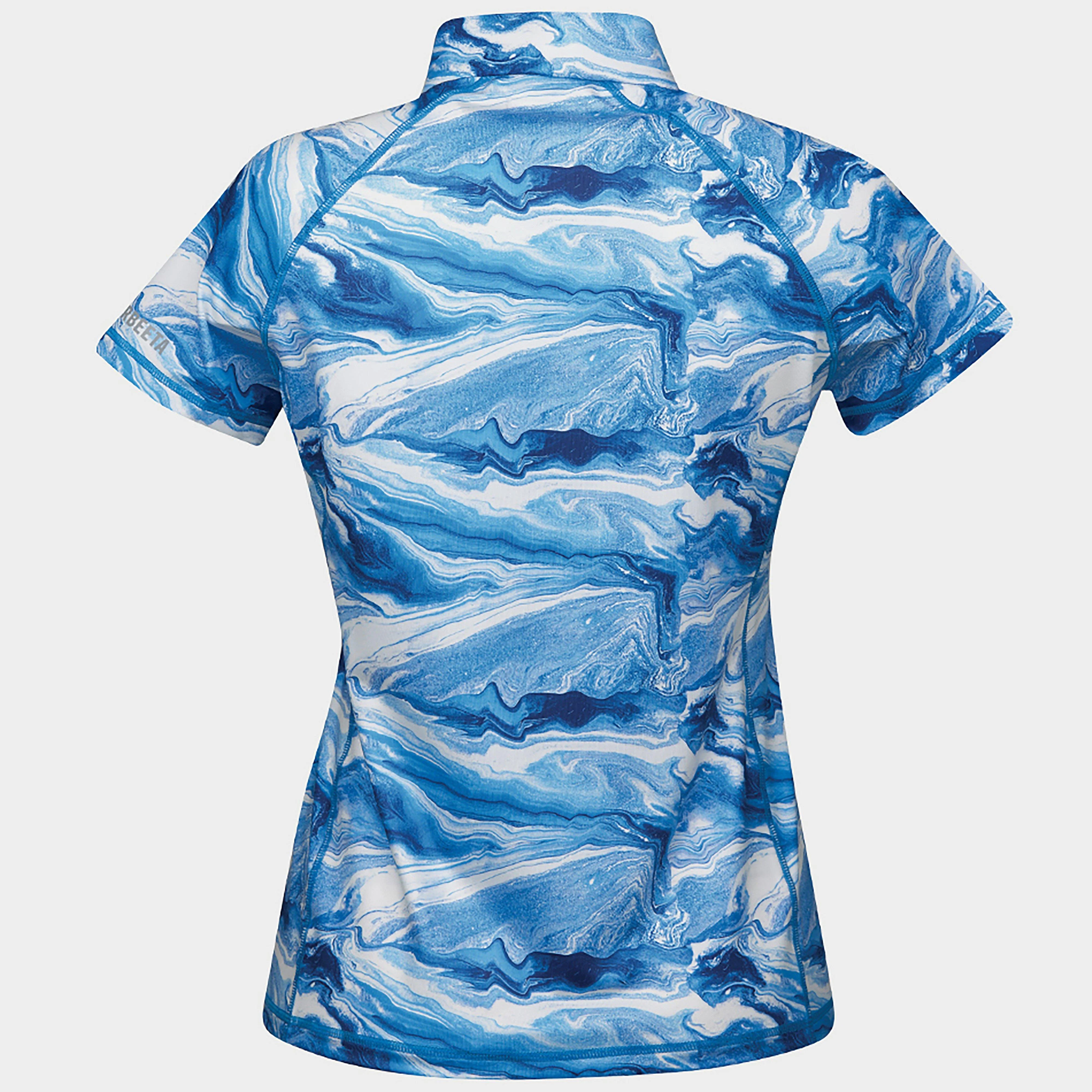 Short Sleeve Ruby Marble Top Blue Swirl Marble - Image 2