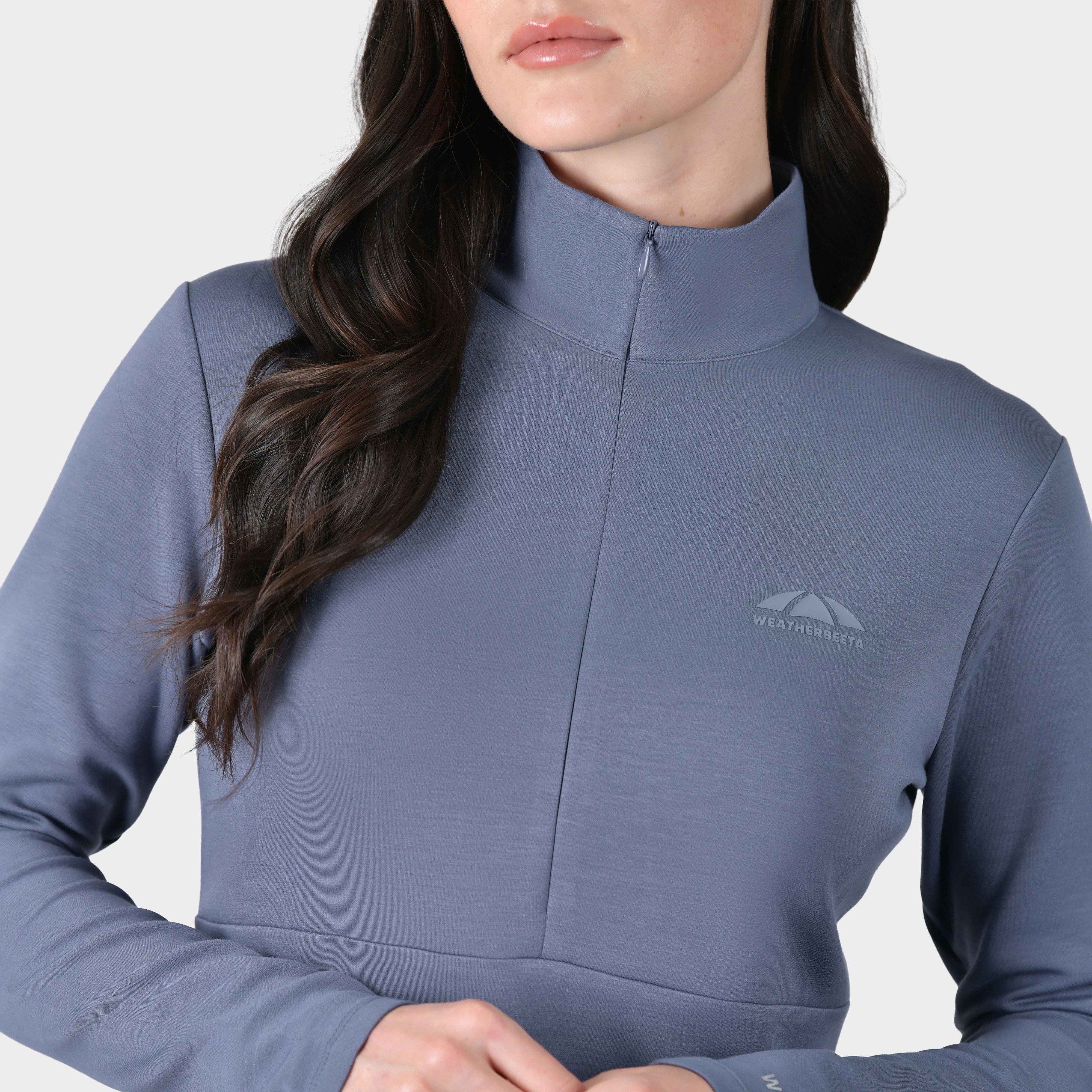 Women's Half Zip Long Sleeve Mid Layer | Slate Blue - Image 2