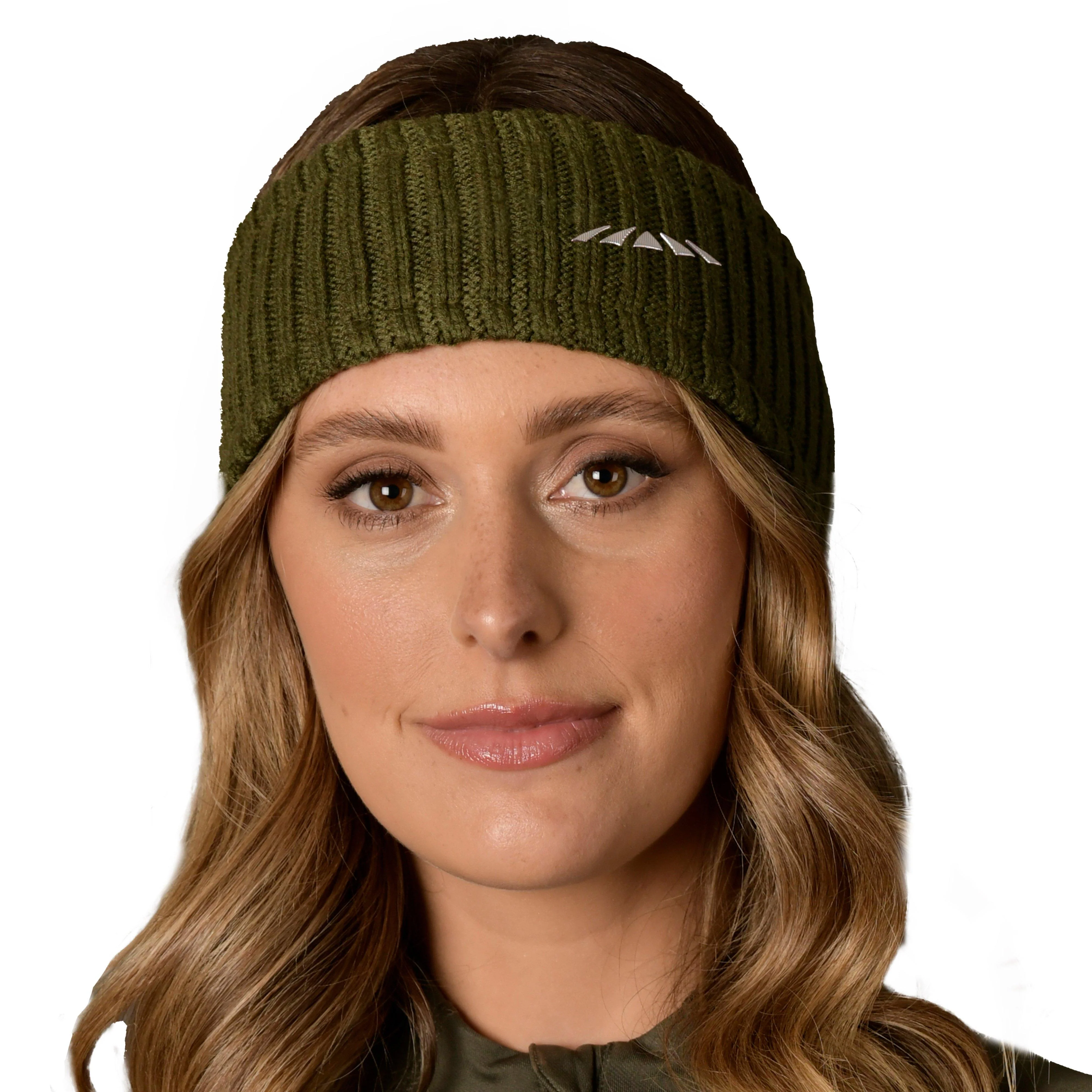 Womens Knit Headband Olive - Image 2