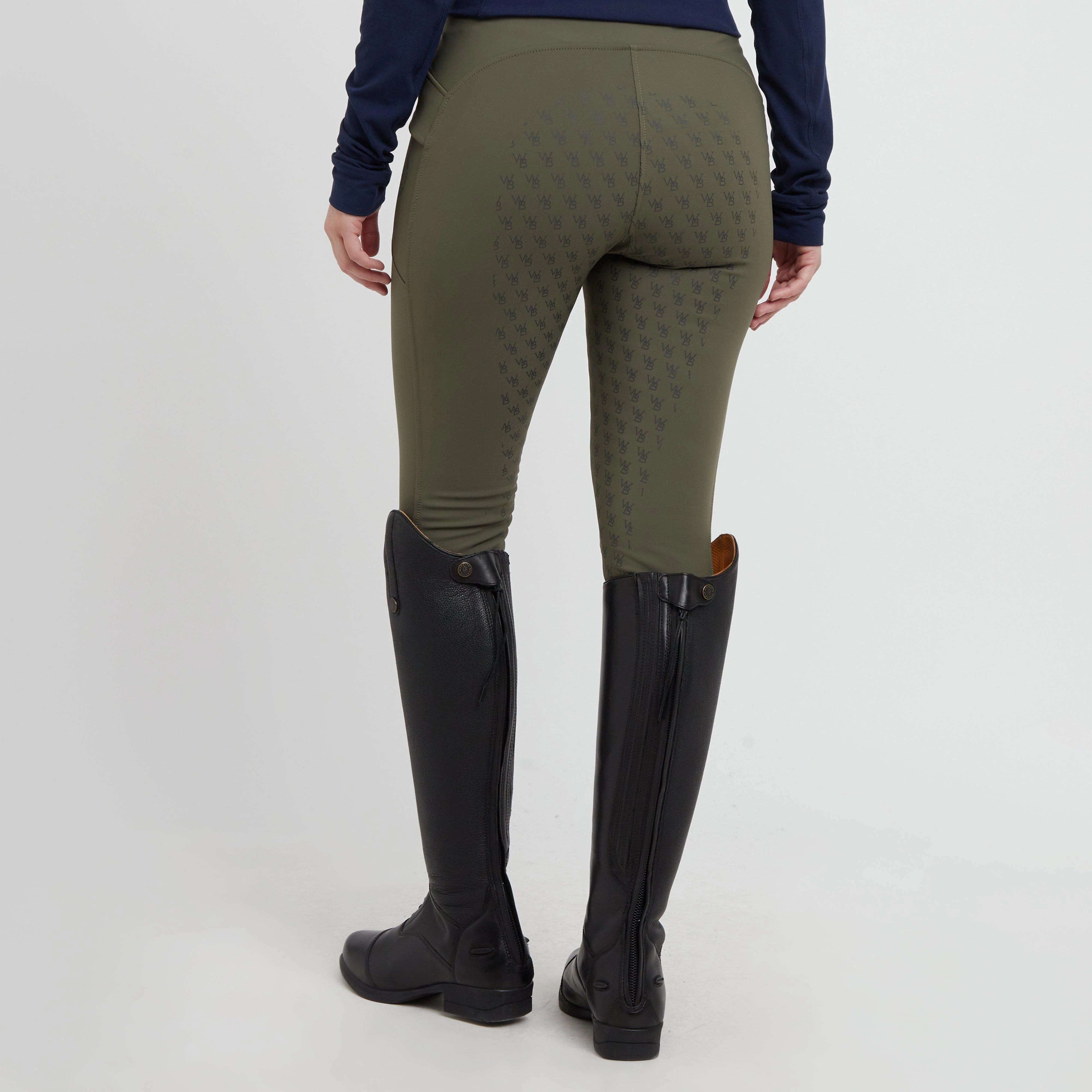 Womens Thermal Riding Tights Olive Night - Image 2