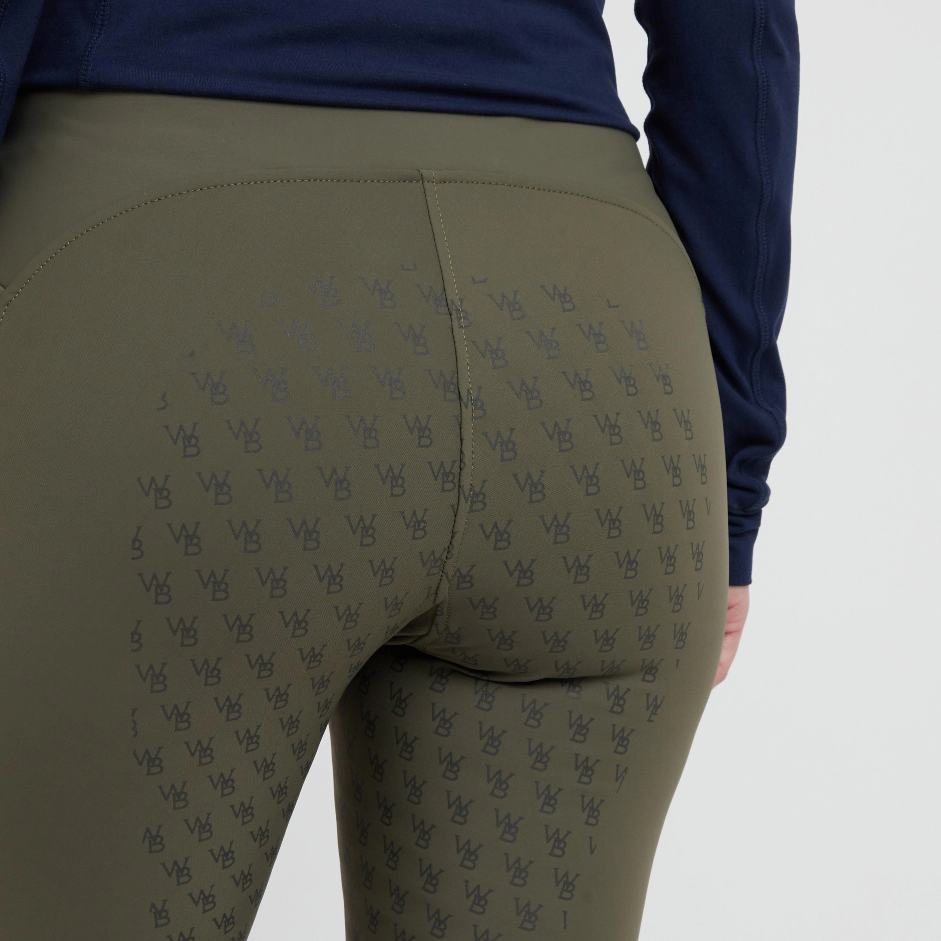 Womens Thermal Riding Tights Olive Night - Image 6