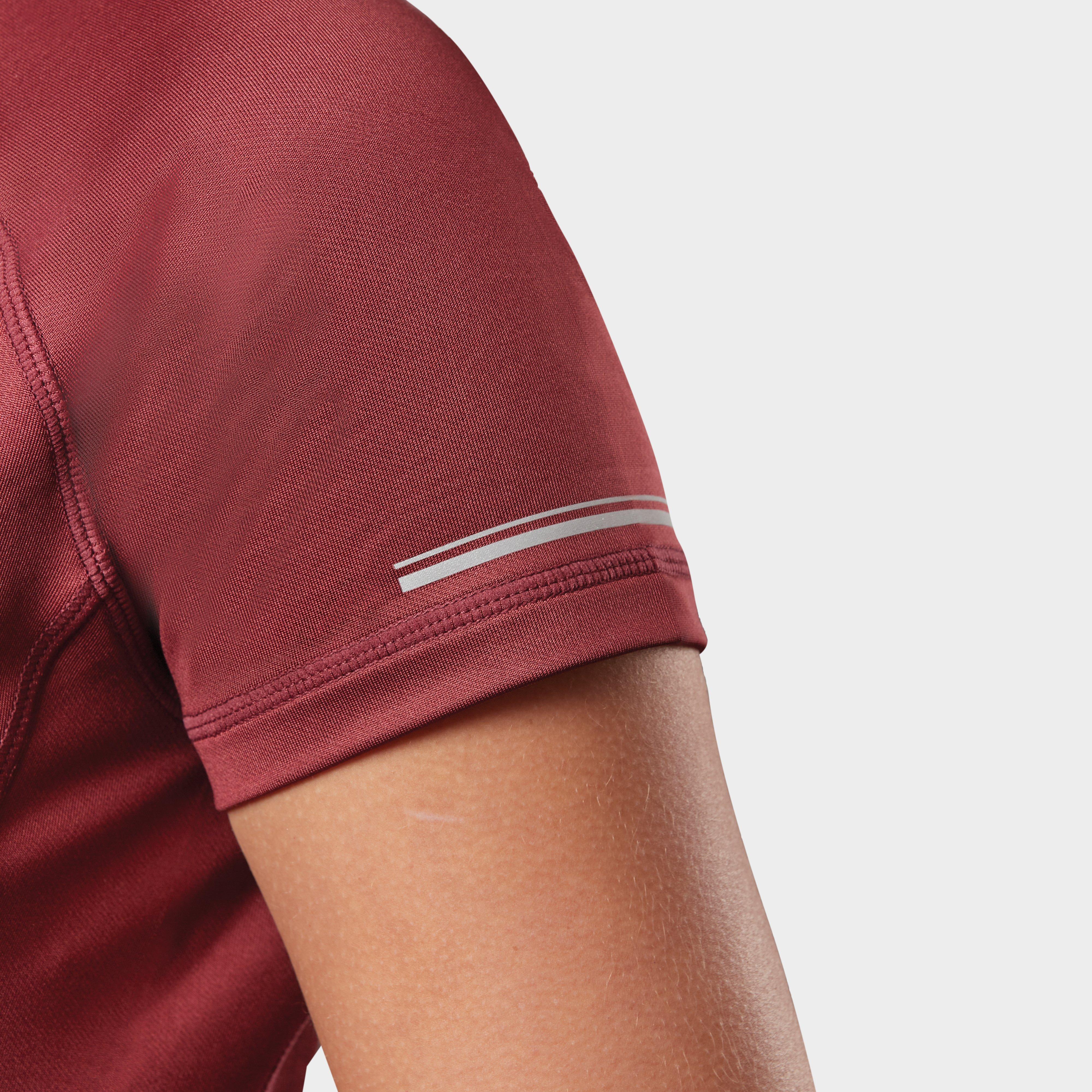 Womens Victoria Premium Short Sleeve Top Maroon - Image 4