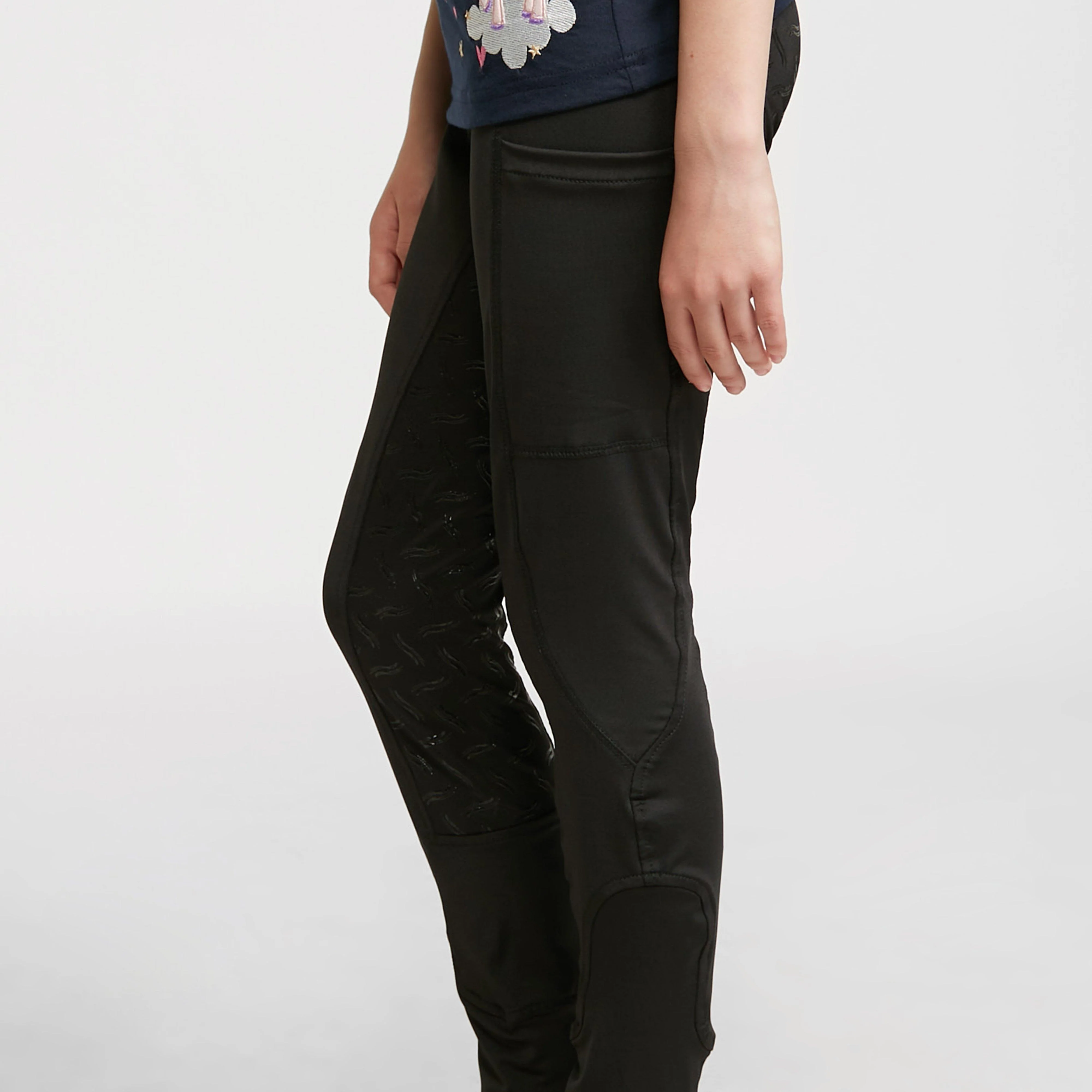 Kids Shore Riding Tights Black - Image 6